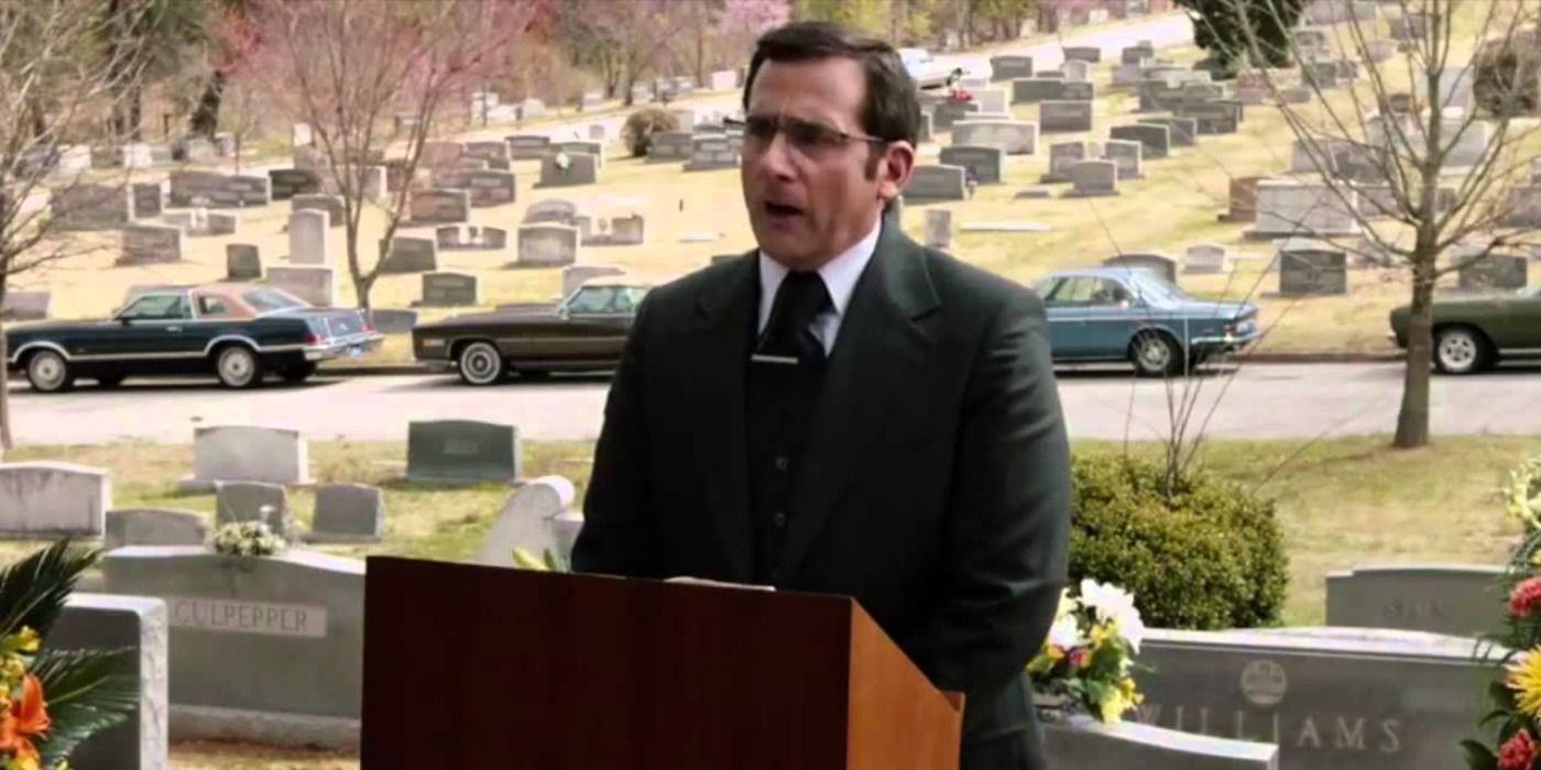 Brick reads a eulogy at his own funeral in Anchorman