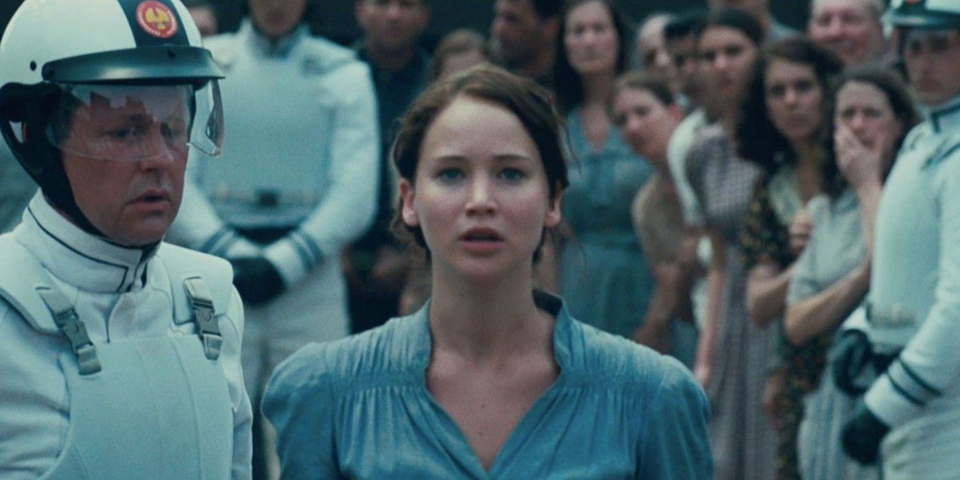 Katniss volunteers for The Hunger Games