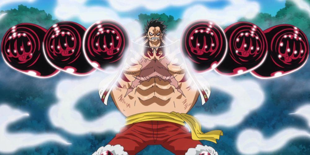 Luffy uses the king organ technique in One Piece