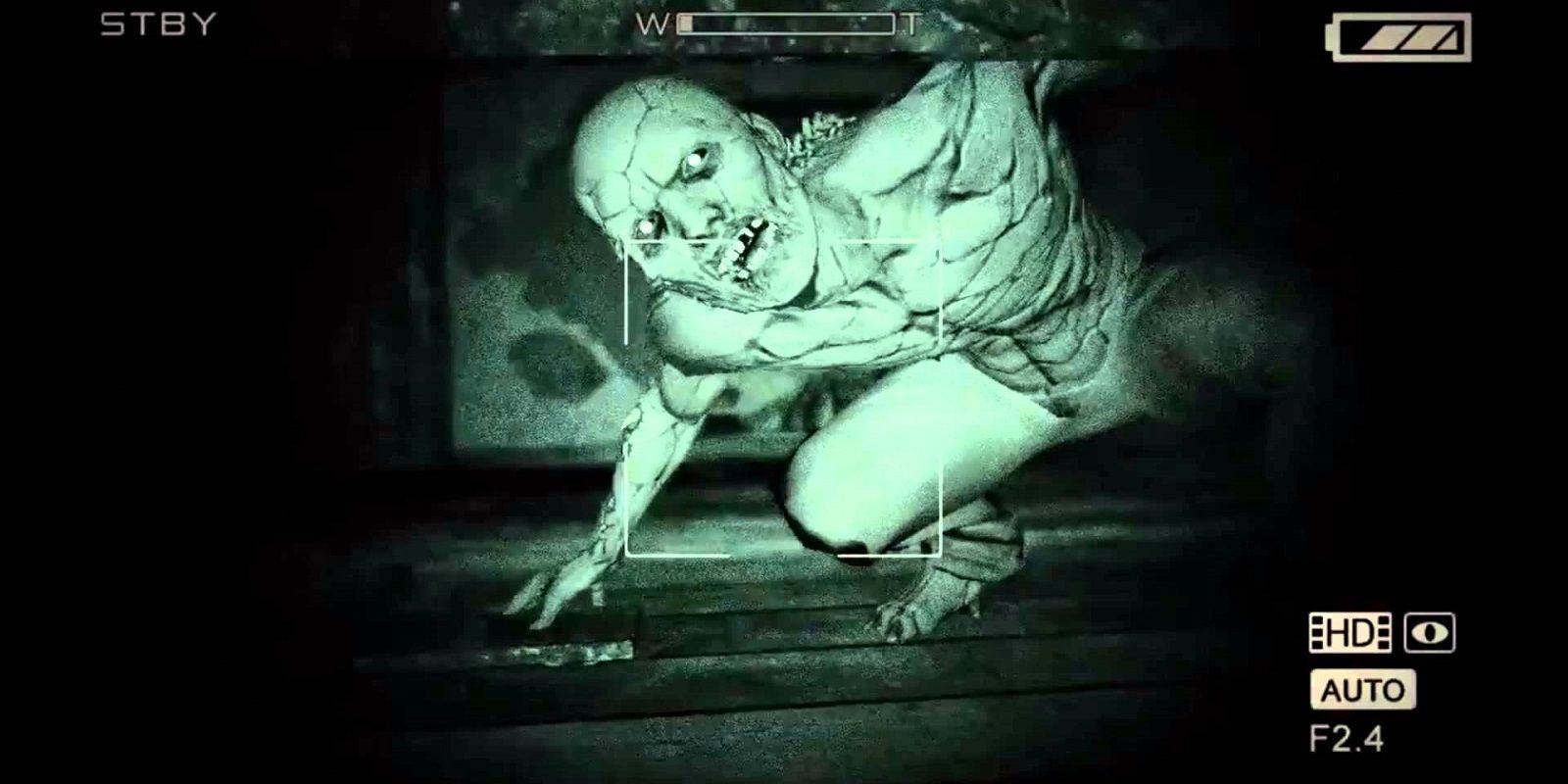 Enemies peeking under Outlast's bed