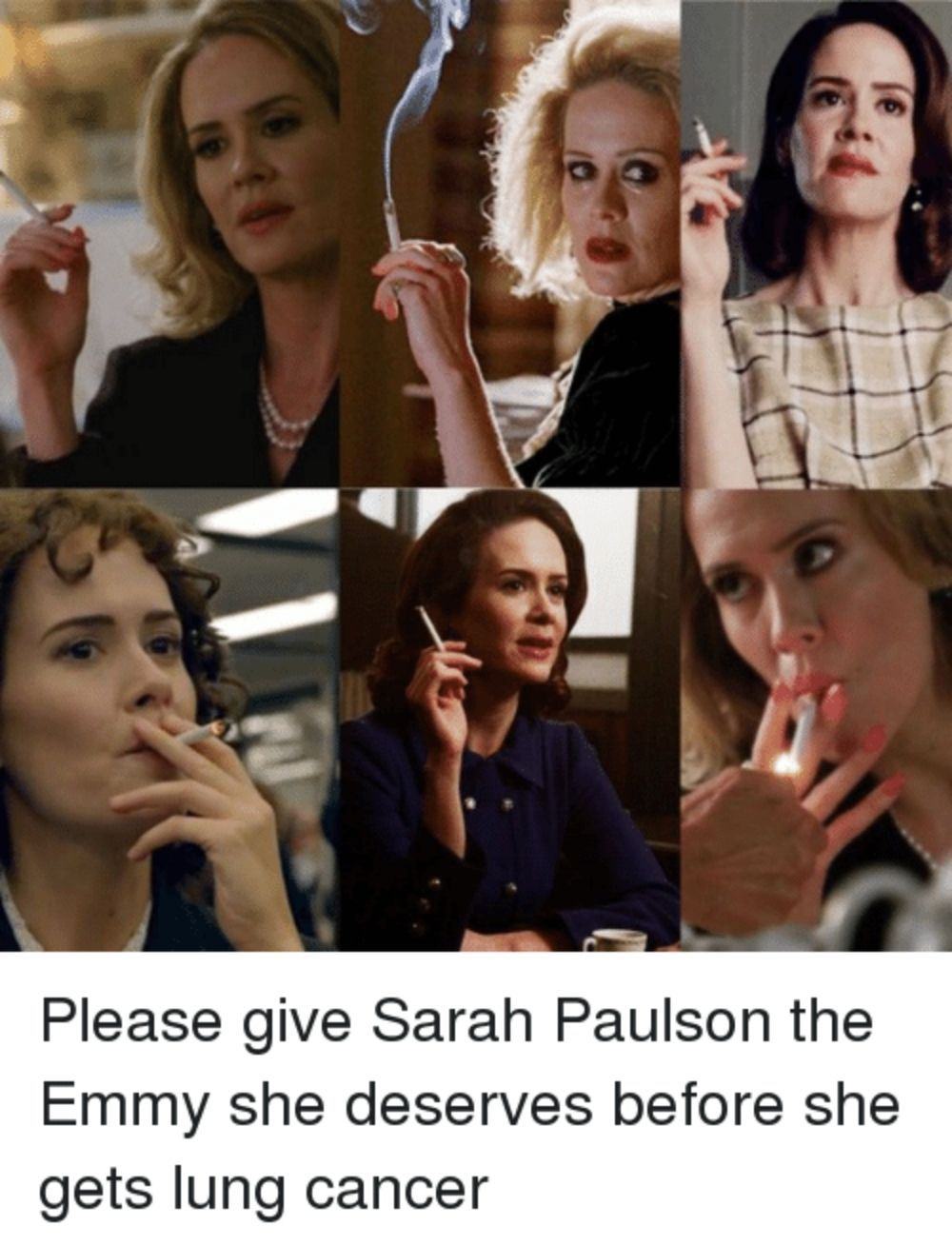 Memes show Sarah Paulson smoking in AHS and ACS