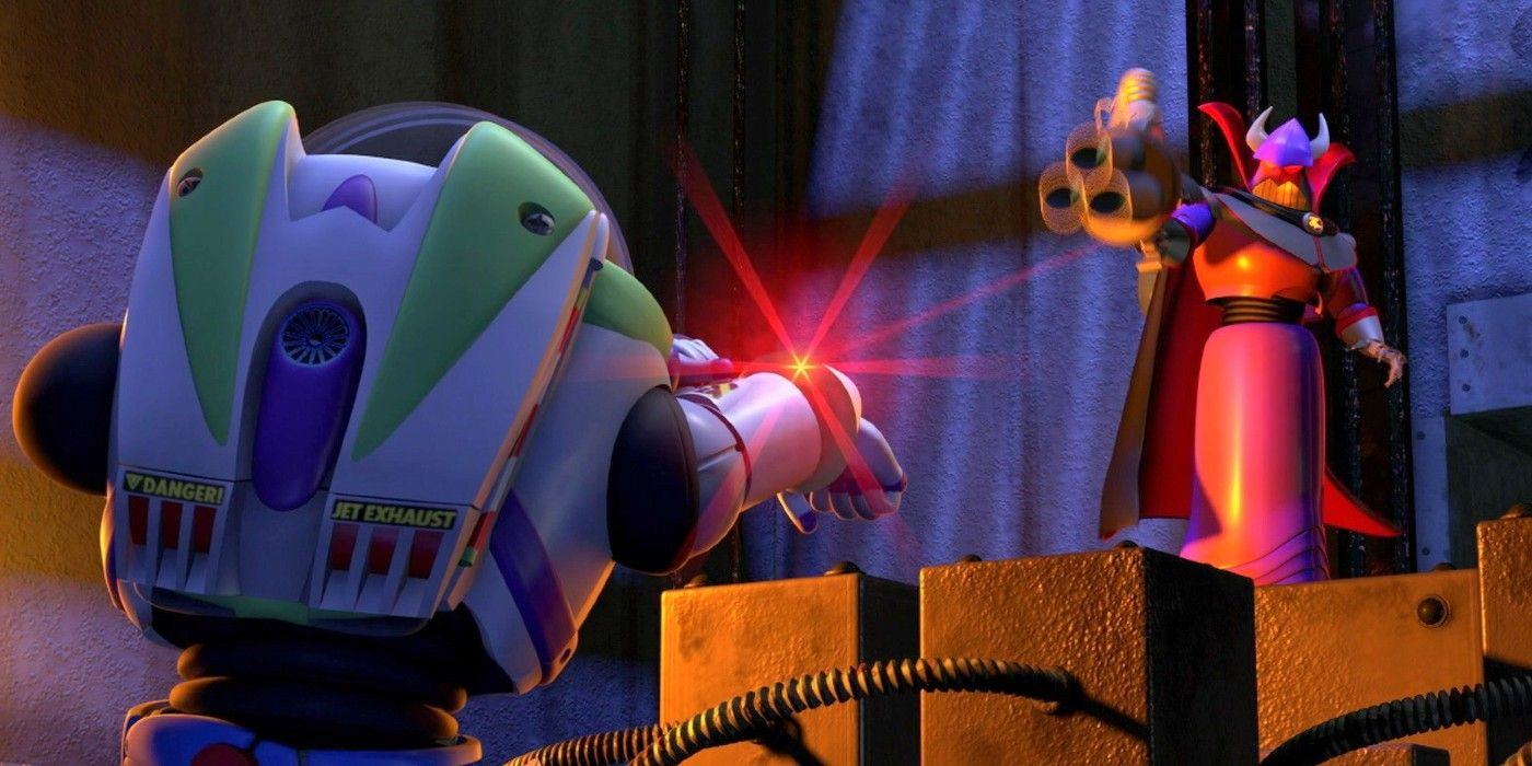 Buzz shoots Zurg in Toy Story 2