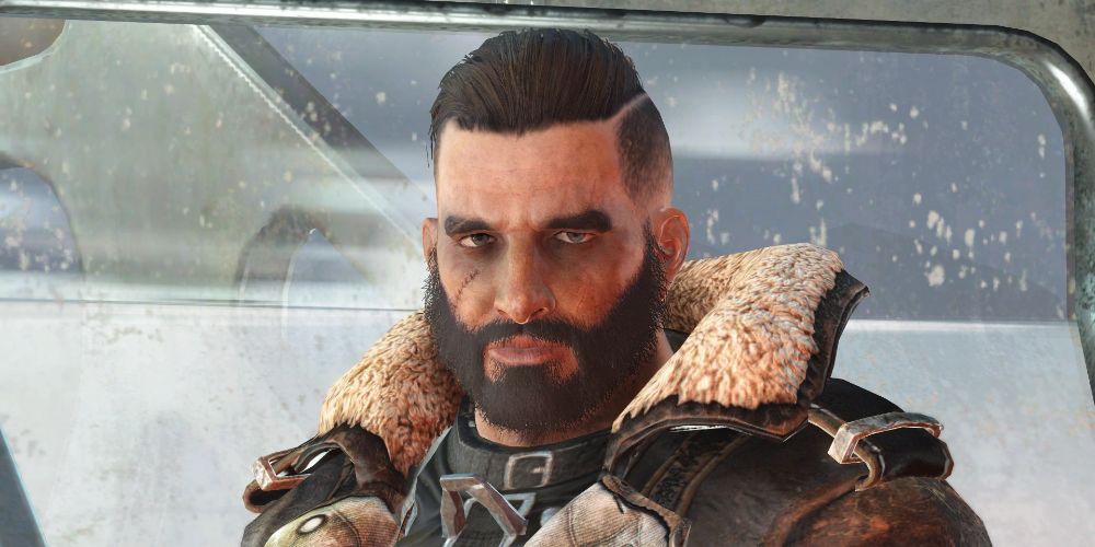 Fallout 4 character Elder Arthur Maxson wearing a fur-lined coat.