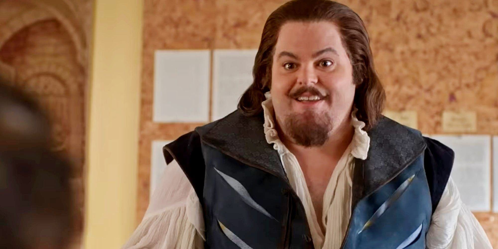 Josh Gad as William Shakespeare Smiling in World History Part 2