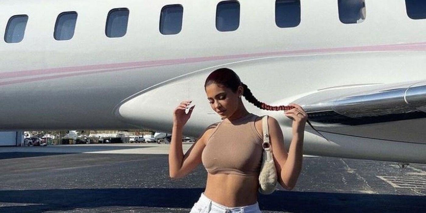 Kylie Jenner on the plane