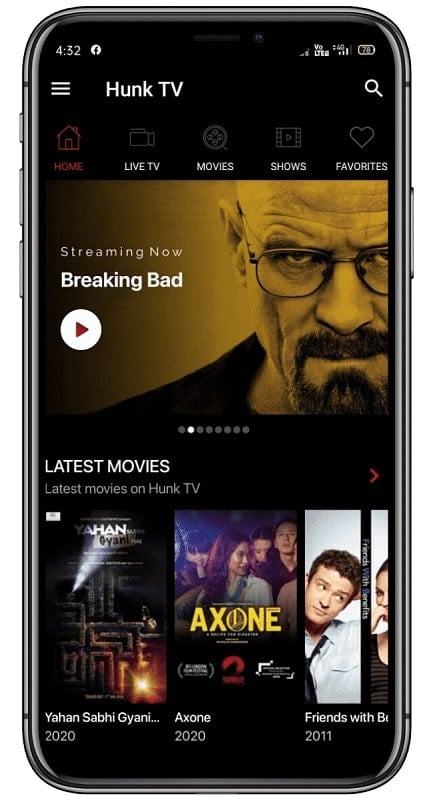 Hunk TV Android mod apk