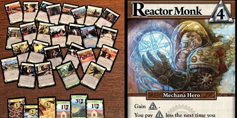 Cards displayed in Dominion and A Mechana Hero card displayed in Ascension