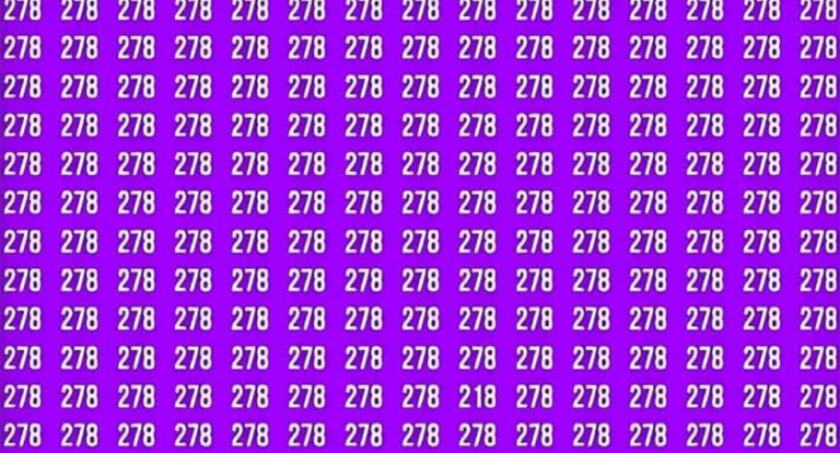A visual trick few people can solve: spot the number 218 out of 278 in 5 seconds