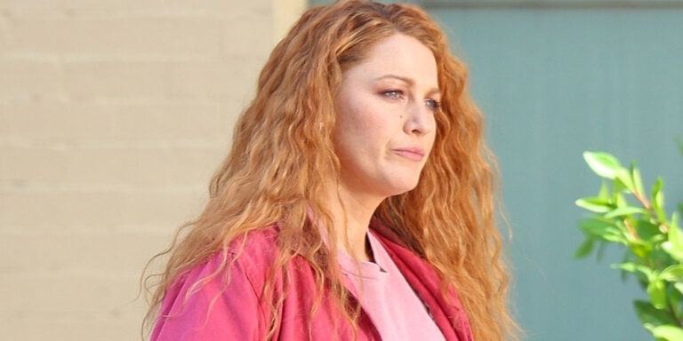 Blake Lively sports curly red hair on the set of 'It Ends With Us' in New York