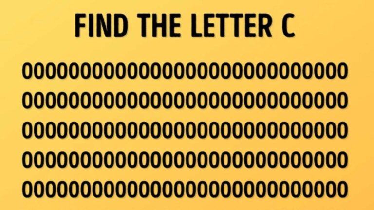 Can you spot Hidden Letter C among the Number 0 in picture within 9 secs?