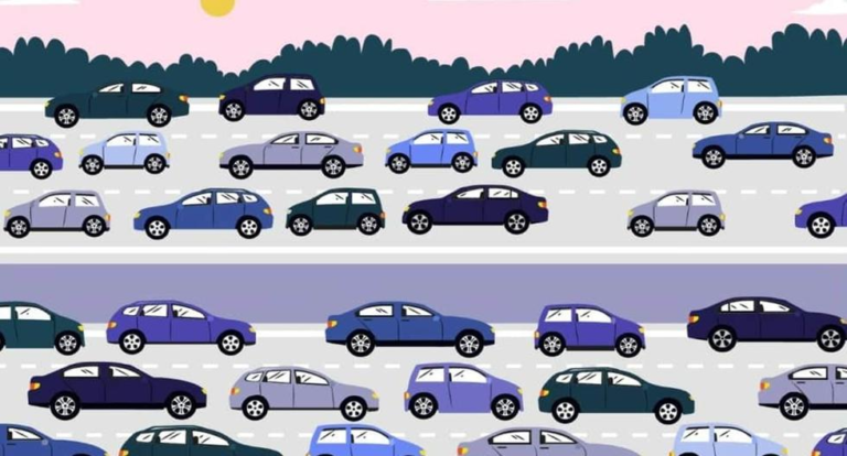 Can you find the car violating traffic rules?  Test your eyesight