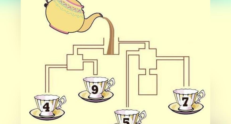 Can you predict which cup of tea will be filled first in just 11 seconds in this visual challenge?