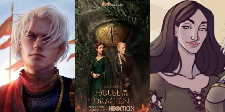 Split Image of House of the Dragon Poster, Daeron the Daring, and Alys Rivers