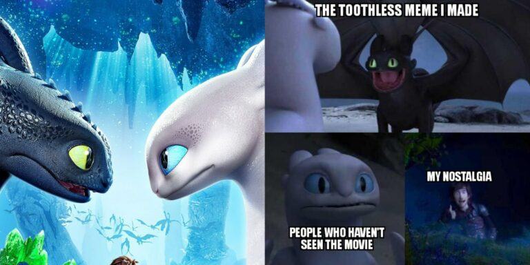 The feature image for the Toothless Presents Himself memes.