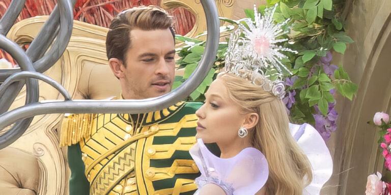 Jonathan Bailey seen as Fiyero in the first photos from the set of 'Wicked' with Ariana Grande!