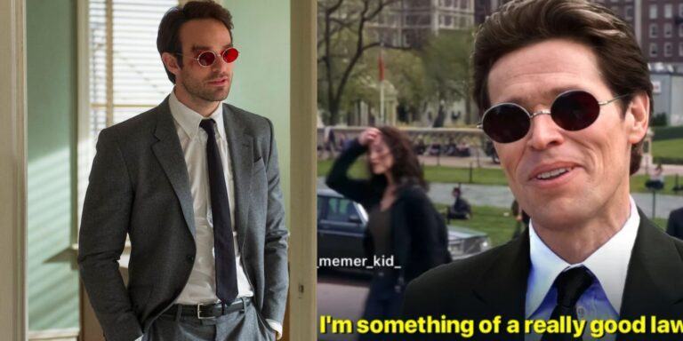 Split image of Matt Murdock and Daredevil meme