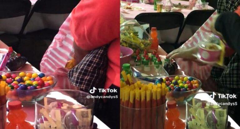 Shameless girl "steals" sweets from children's party in a viral video