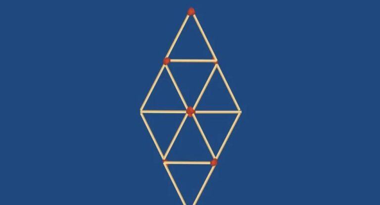 Solve this viral challenge: remove 4 matches and form 4 triangles