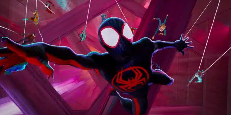Spider-Man Across the Spider-Verse Miles with other Spider-Man variants