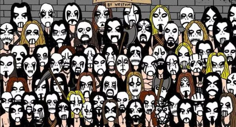 Take this visual challenge in 4 seconds: place a panda among Black Metal fans