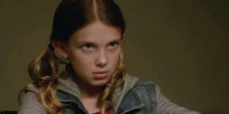 Millie Bobby Brown as Rachel looking serious on NCIS