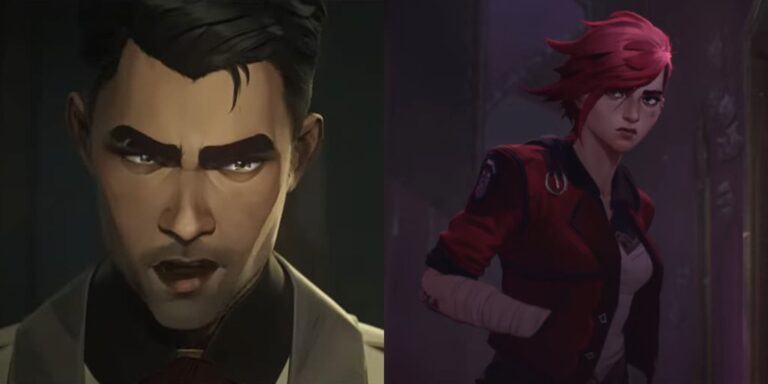 Split image showing Jayce and Bi in Arcane Netflix