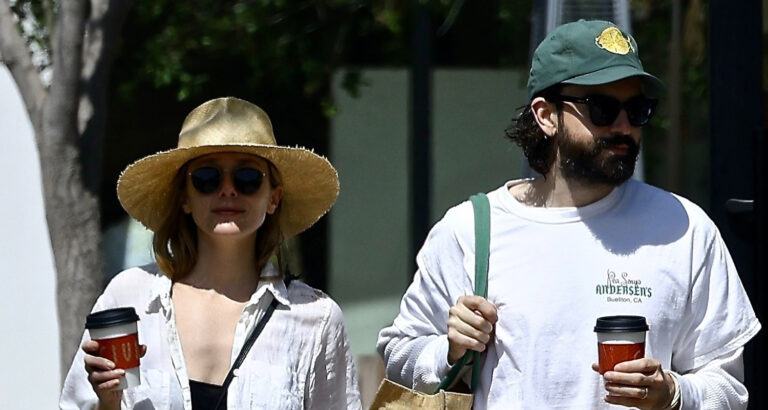 Elizabeth Olsen and her husband Robbie Arnett run errands together in Studio City