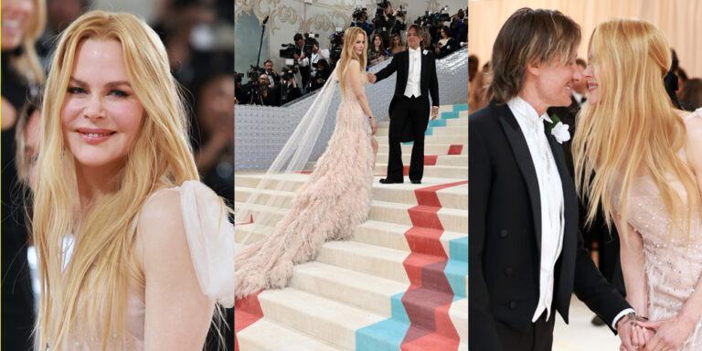 Nicole Kidman’s husband Keith Urban helps her climb the iconic Met Gala steps on the 2023 red carpet!