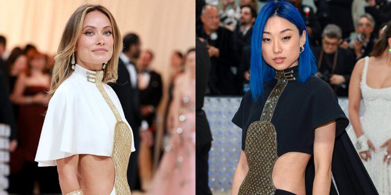 Olivia Wilde and Margaret Zhang react to wearing the same dress at the Met Gala