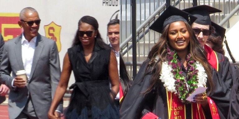 Sasha Obama graduates from USC with her parents and sister in audience (Photos)