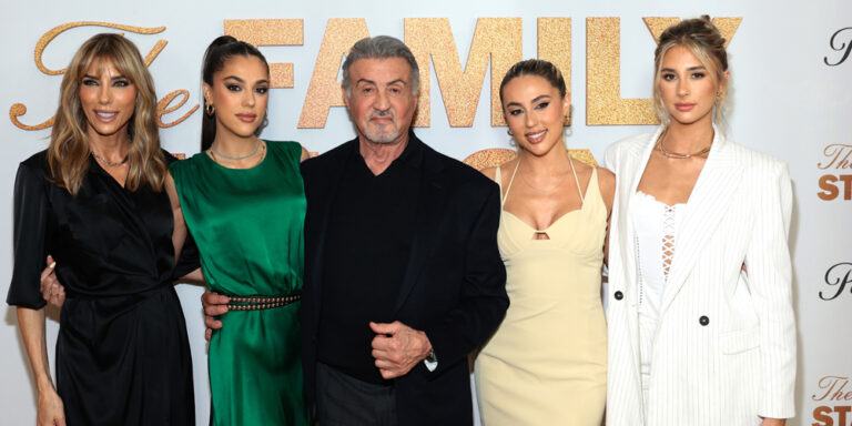 Sylvester Stallone and his three daughters step out for the premiere of ‘The Family Stallone’!