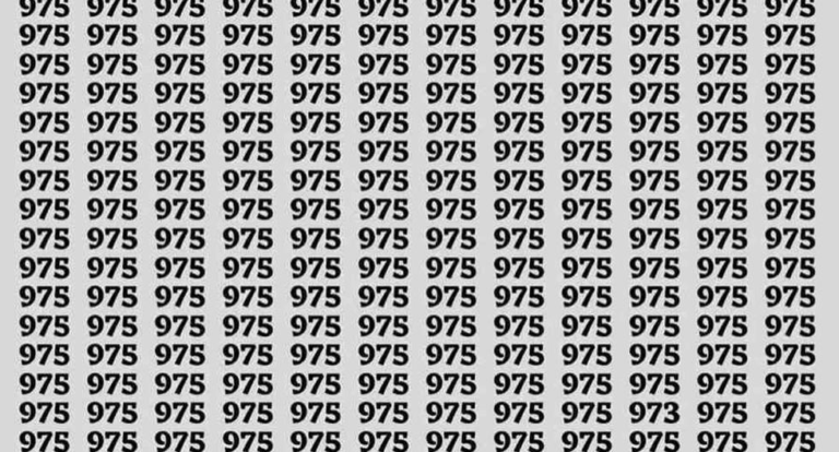 You have eagle eyes if you can spot the number 973 out of 975 in 3 seconds!