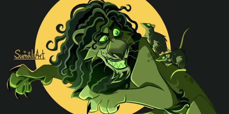 bruno from encanto as scar from the lion king in disney fan art