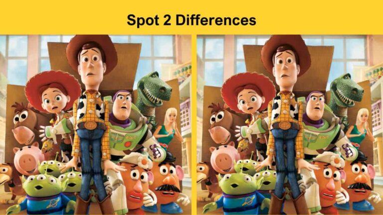 Spot 2 differences between the Toy Story pictures in 7 seconds