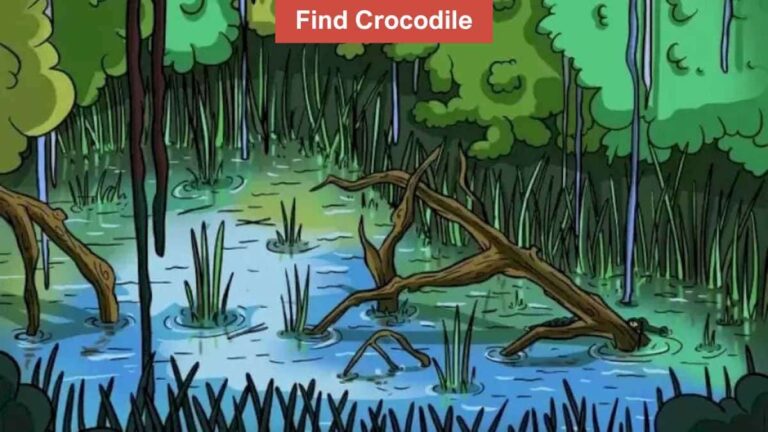 You have the most attentive eyes if you can spot a crocodile in the swamp in 9 seconds
