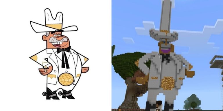 Minecraft Player Builds Statue Of Fairly Oddparents' Doug Dimmadome