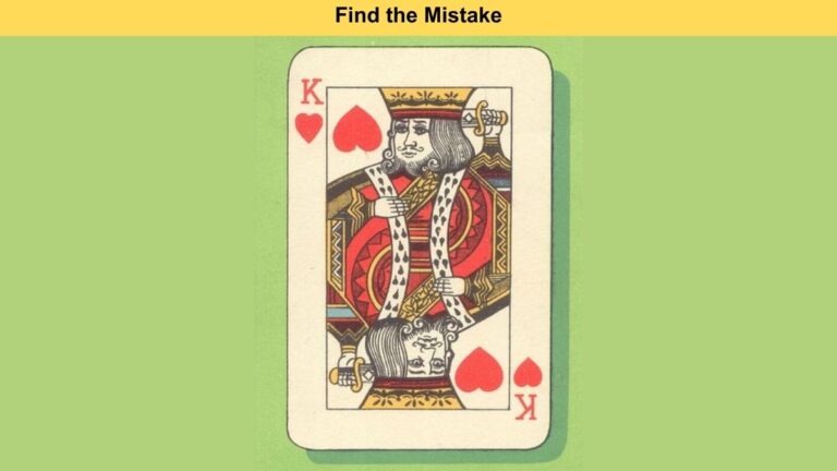 Only People With High IQ Can Spot The Mistake In This King of Hearts Card In 5 Secs!