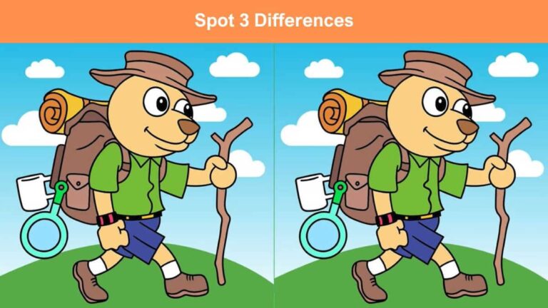 Spot 3 differences between the dog walking pictures in 8 seconds!