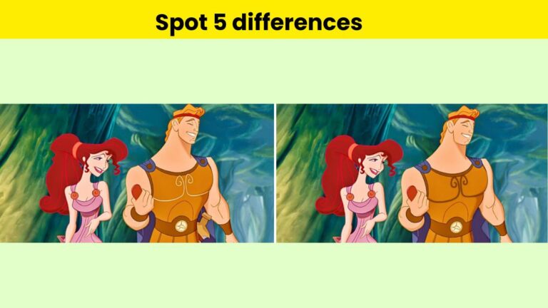 Spot 5 differences between the two Hercules pictures