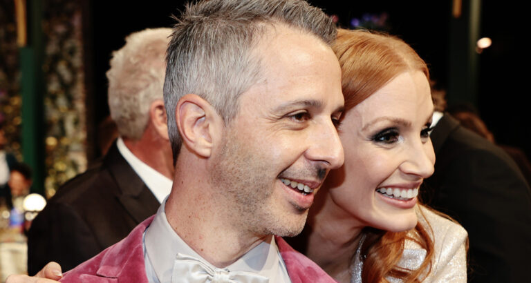 Jessica Chastain and her old friend Jeremy Strong dance the night away in a hotel room in Milan!  |  Jeremy Strong, Jessica Chastain |  Just Jared: Celebrity News and Gossip