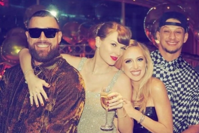 Taylor Swift and Travis Kelce enjoy a romantic double date with Patrick and Brittany Mahomes in Las Vegas