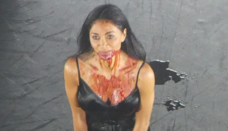 Nicole Scherzinger is covered in blood after the first performance of ‘Sunset Boulevard’ in London |  Broadway, Nicole Scherzinger, Shirtless, Tom Francis |  Just Jared: Celebrity News and Gossip